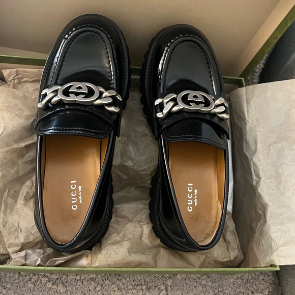 New Gucci Chunky Loafers Chained GG 39.5 MSRP $1190 - Picture 2 of 13